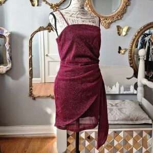 NWT Lulus Sparkling Magenta Mini Dress Medium